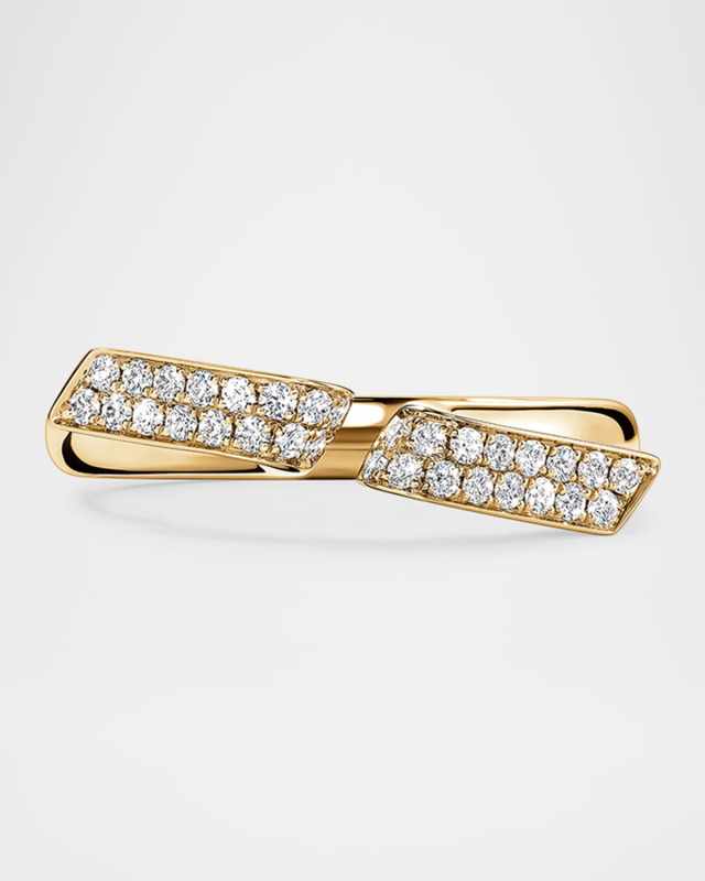 18K Yellow Gold Inside Out Diamond Flip Open Ring